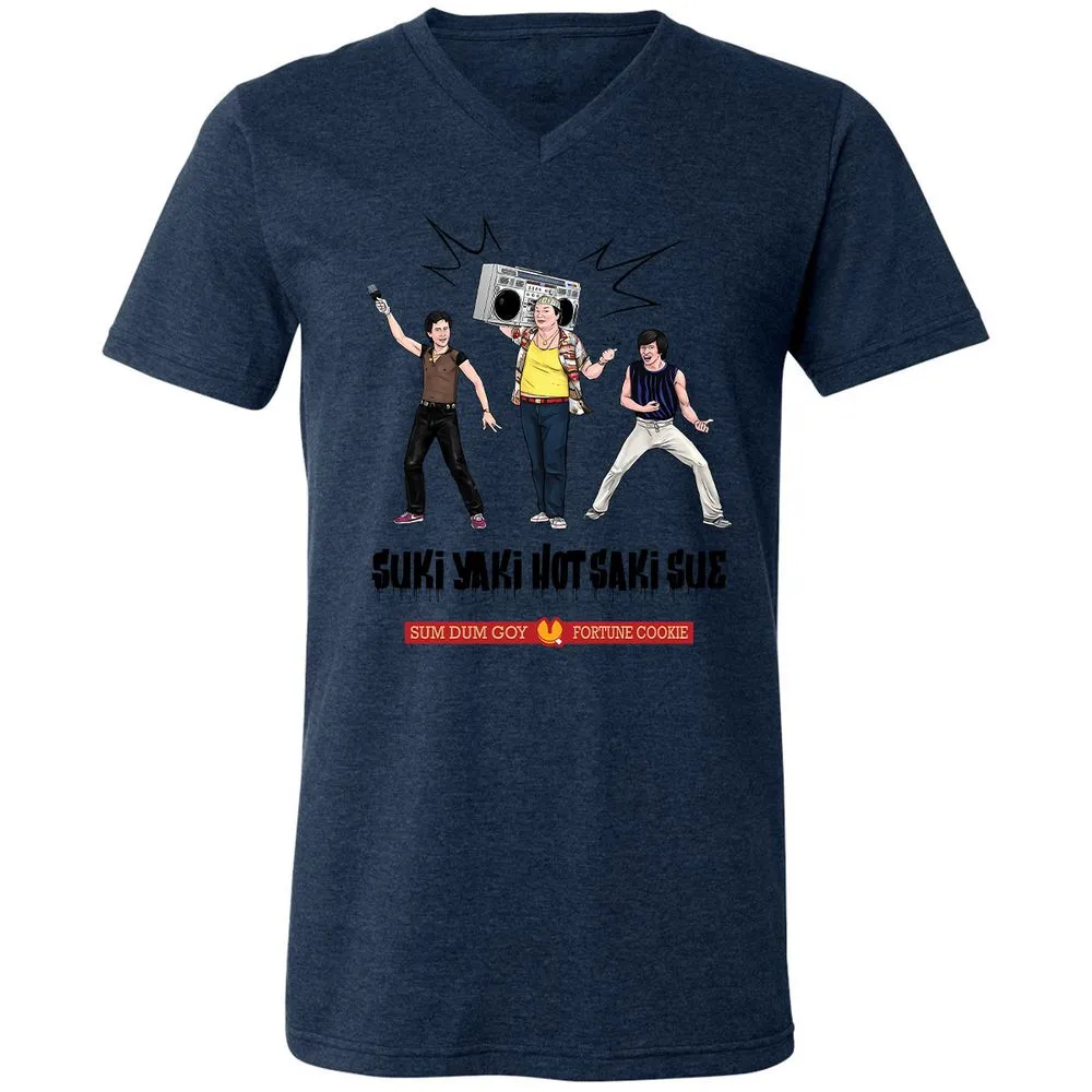 Unisex V-Neck T-Shirt - 5M8HTKHM - Heather Navy - 15