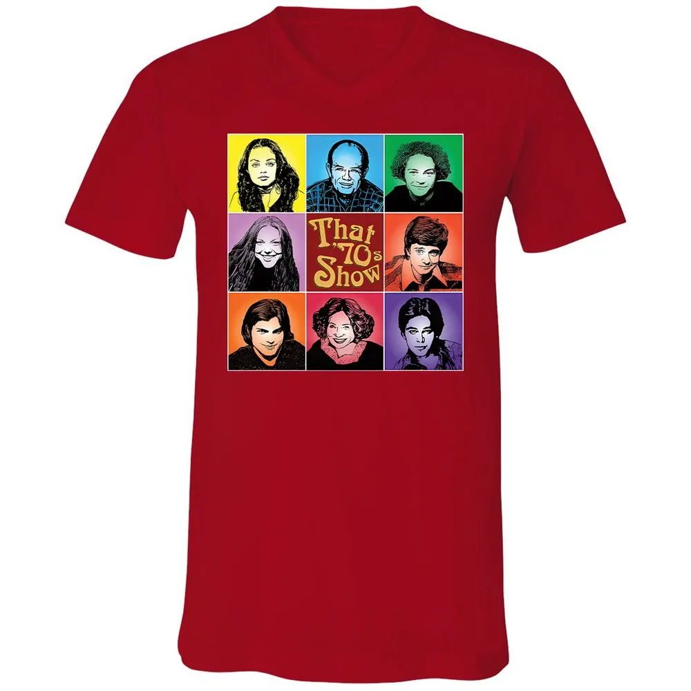 Unisex V-Neck T-Shirt - NLCH58KN - Red - 3