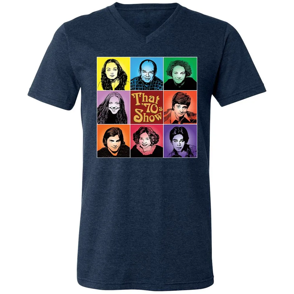 Unisex V-Neck T-Shirt - NLCH58KN - Heather Navy - 15