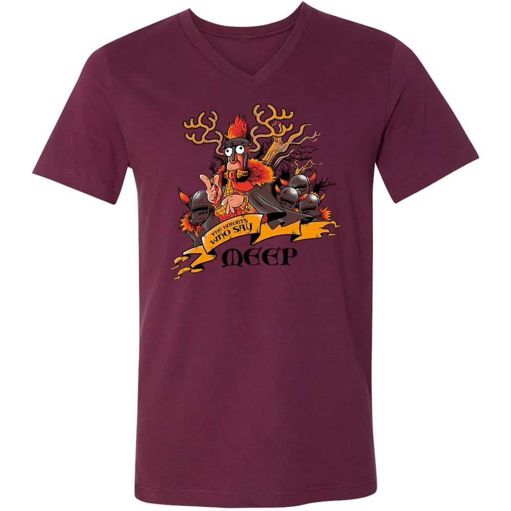 Unisex V-Neck T-Shirt - 7JBZLAWQ - Maroon - 6