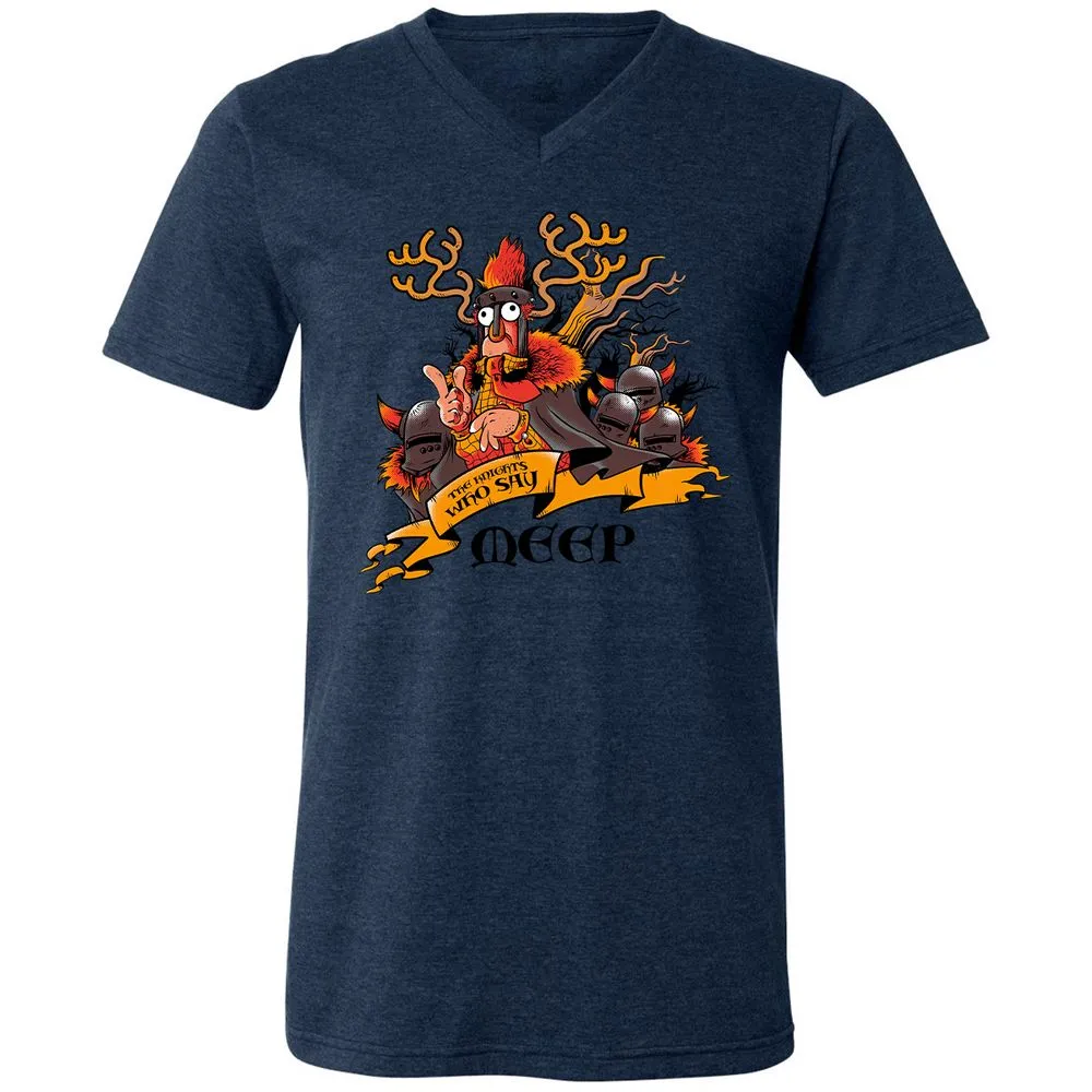 Unisex V-Neck T-Shirt - 7JBZLAWQ - Heather Navy - 15