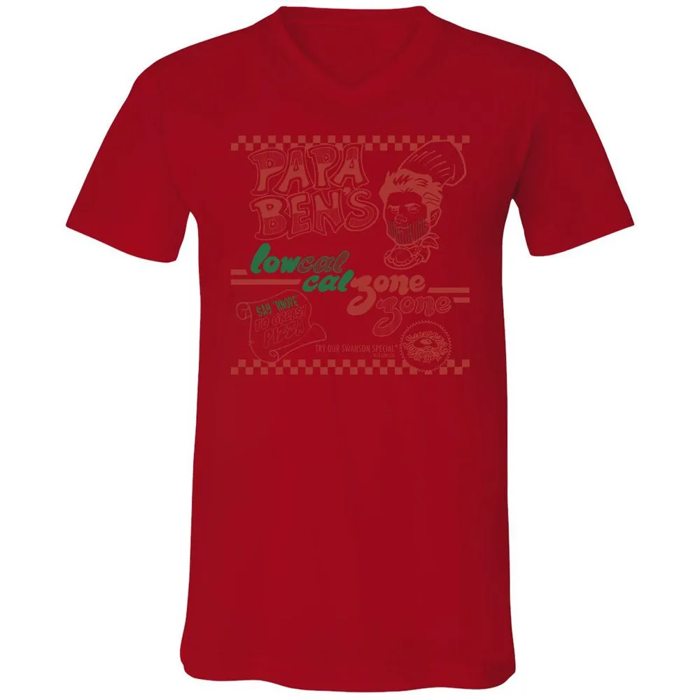 Unisex V-Neck T-Shirt - XF9QK8H6 - Red - 3