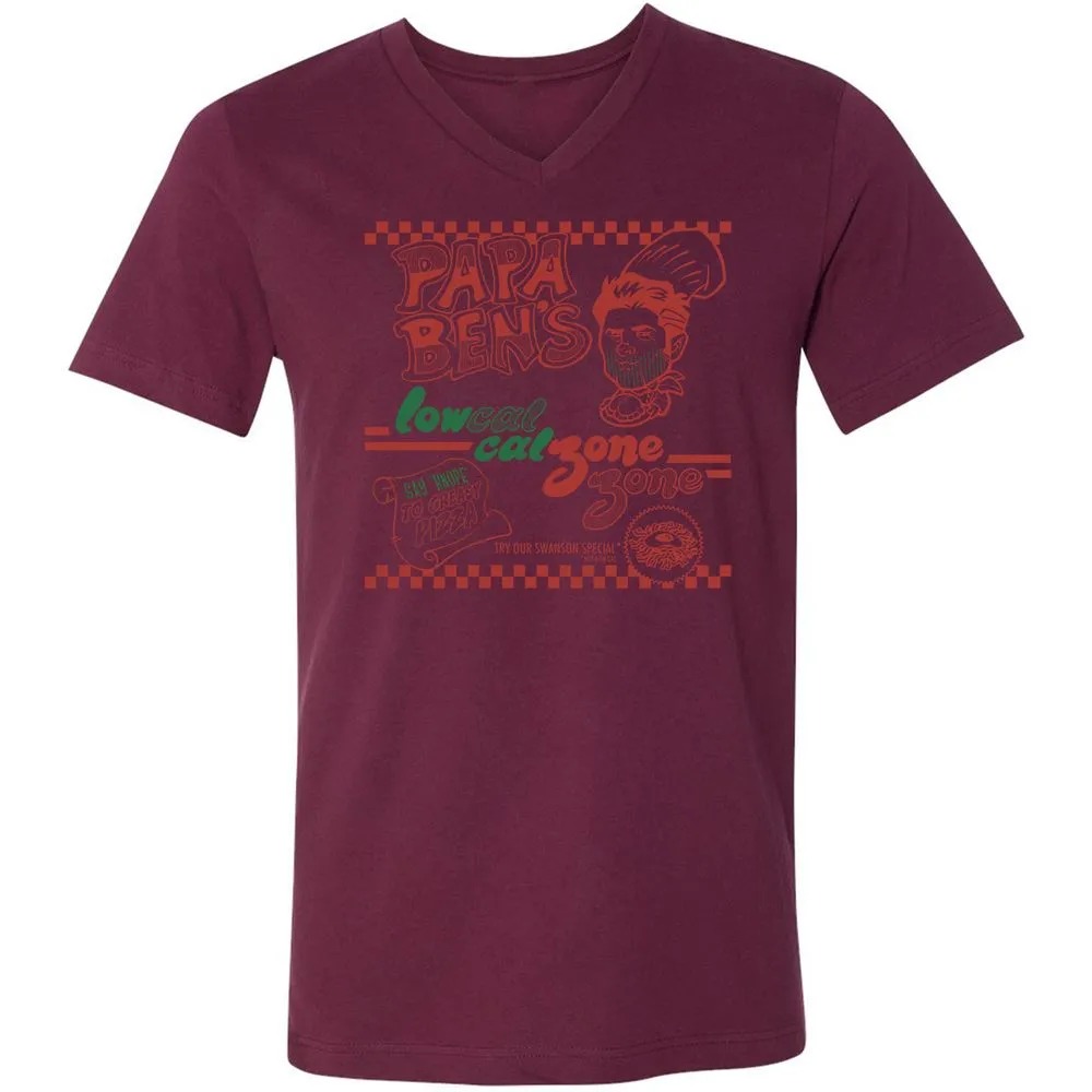 Unisex V-Neck T-Shirt - XF9QK8H6 - Maroon - 6