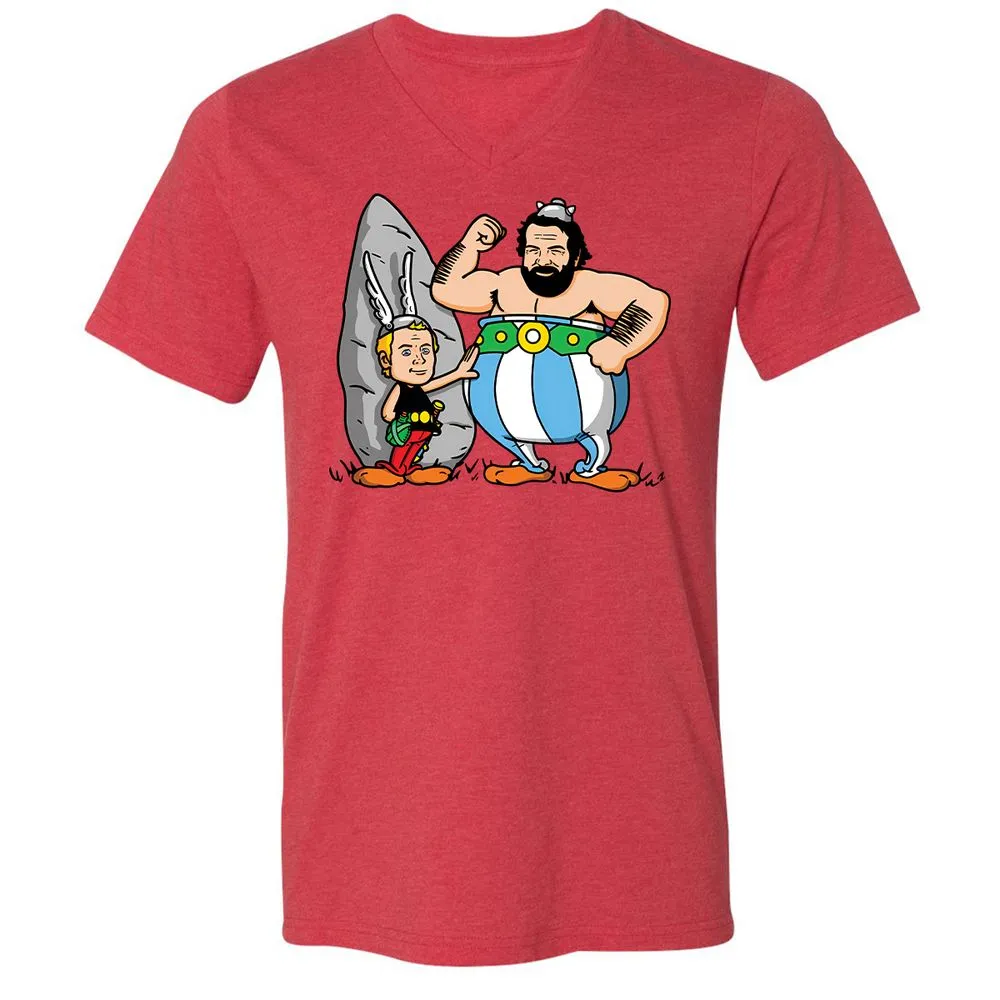 Unisex V-Neck T-Shirt - Y1AS78VN - Heather Red - 5