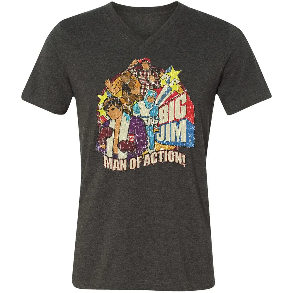 Unisex V-Neck T-Shirt - 1R9TCSEJ - Dark Grey Heather - 8