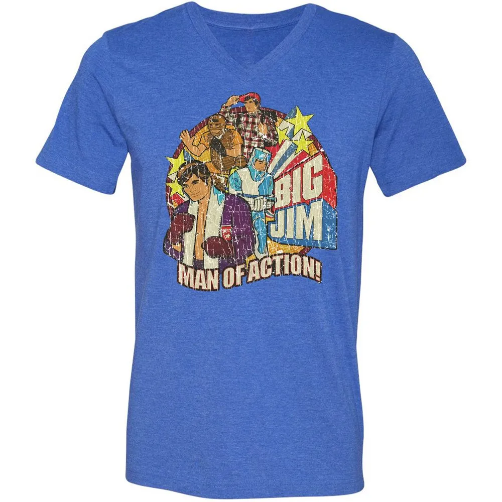 Unisex V-Neck T-Shirt - 1R9TCSEJ - Heather True Royal - 14