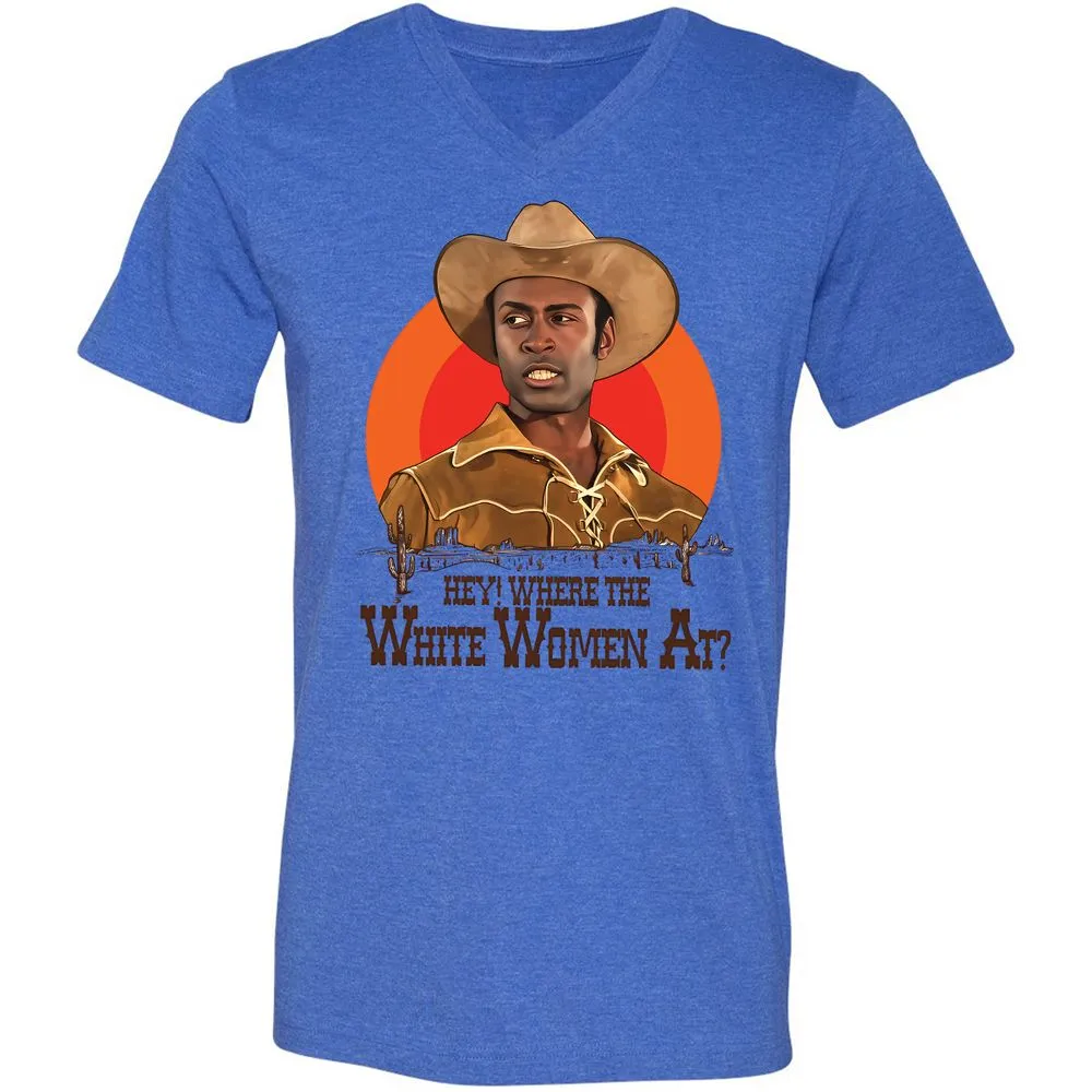 Unisex V-Neck T-Shirt - 3L811JBC - Heather True Royal - 14