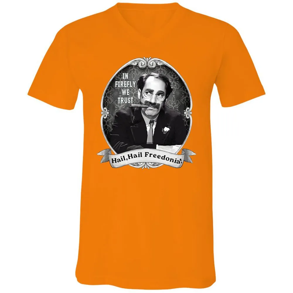 Unisex V-Neck T-Shirt - GYHSVRNG - Orange - 11