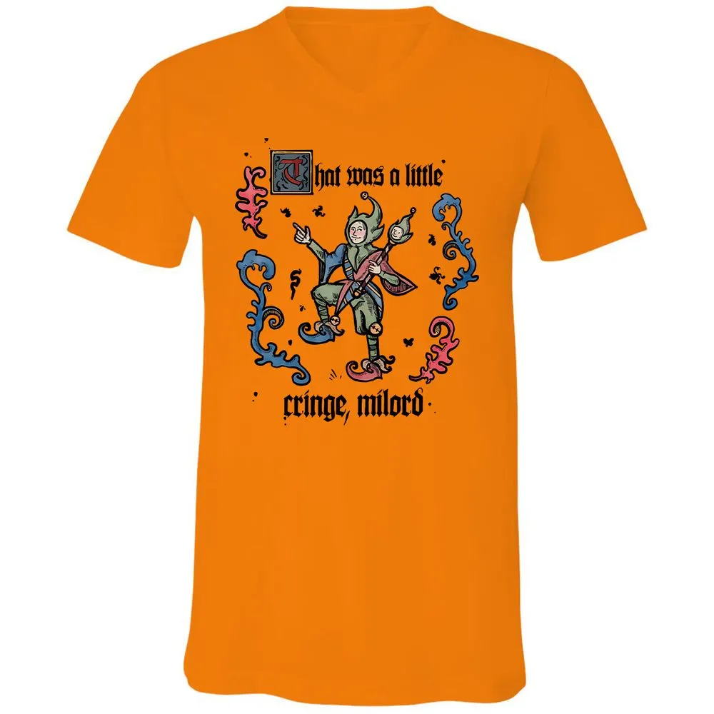 Unisex V-Neck T-Shirt - 8Y647KF7 - Orange - 11