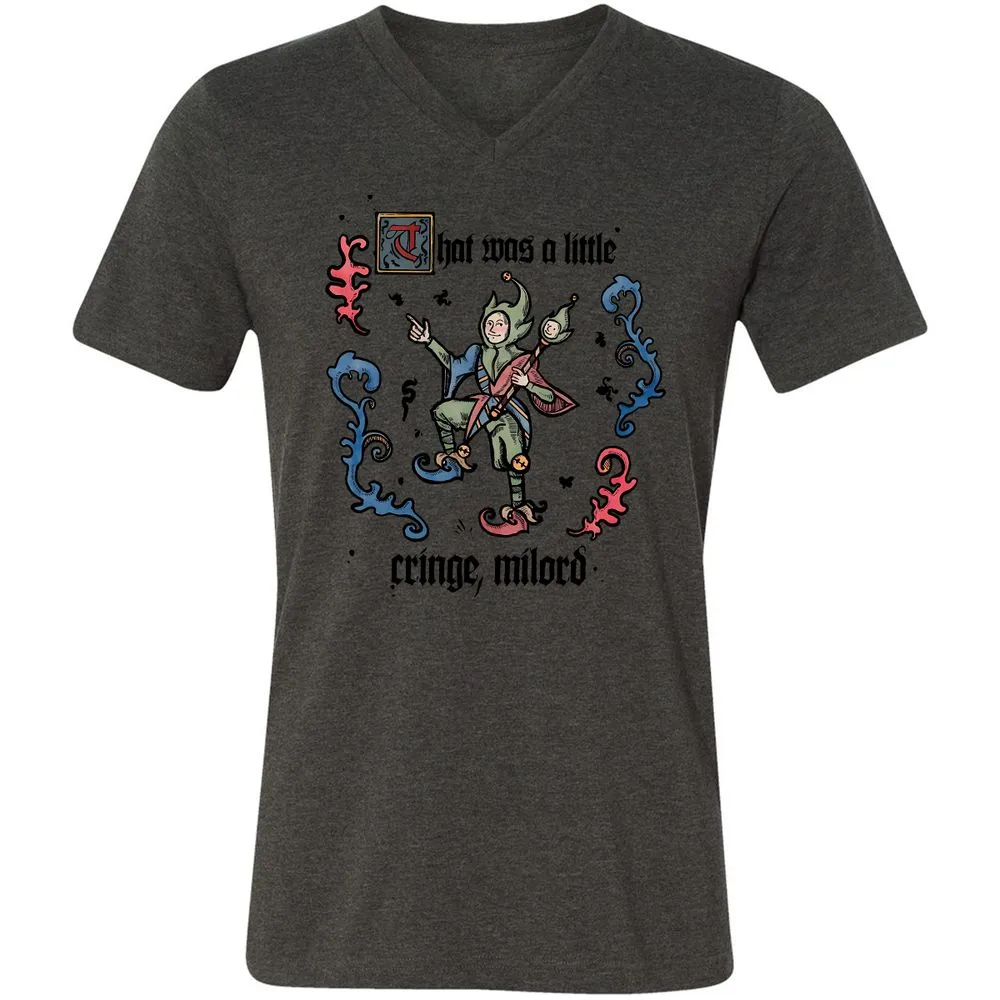 Unisex V-Neck T-Shirt - 8Y647KF7 - Dark Grey Heather - 8