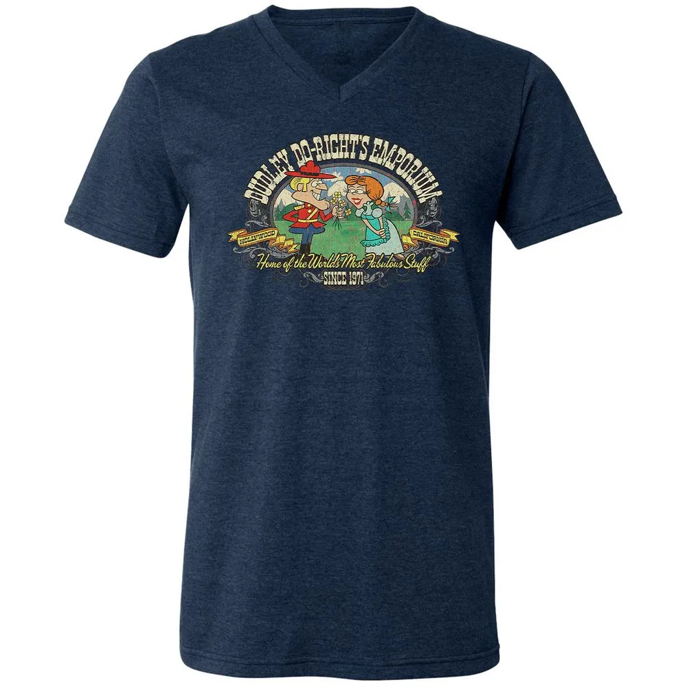Unisex V-Neck T-Shirt - W5MJZJLQ - Heather Navy - 15