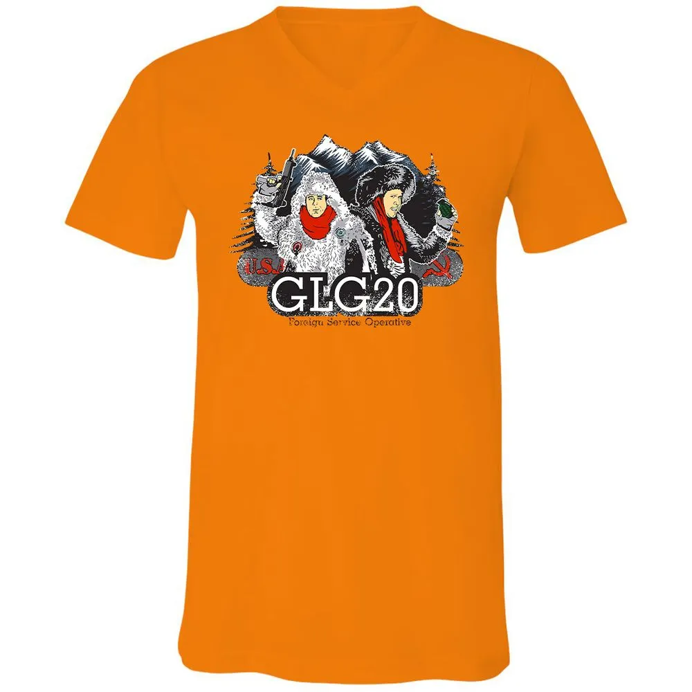 Unisex V-Neck T-Shirt - EQZB5MKD - Orange - 11