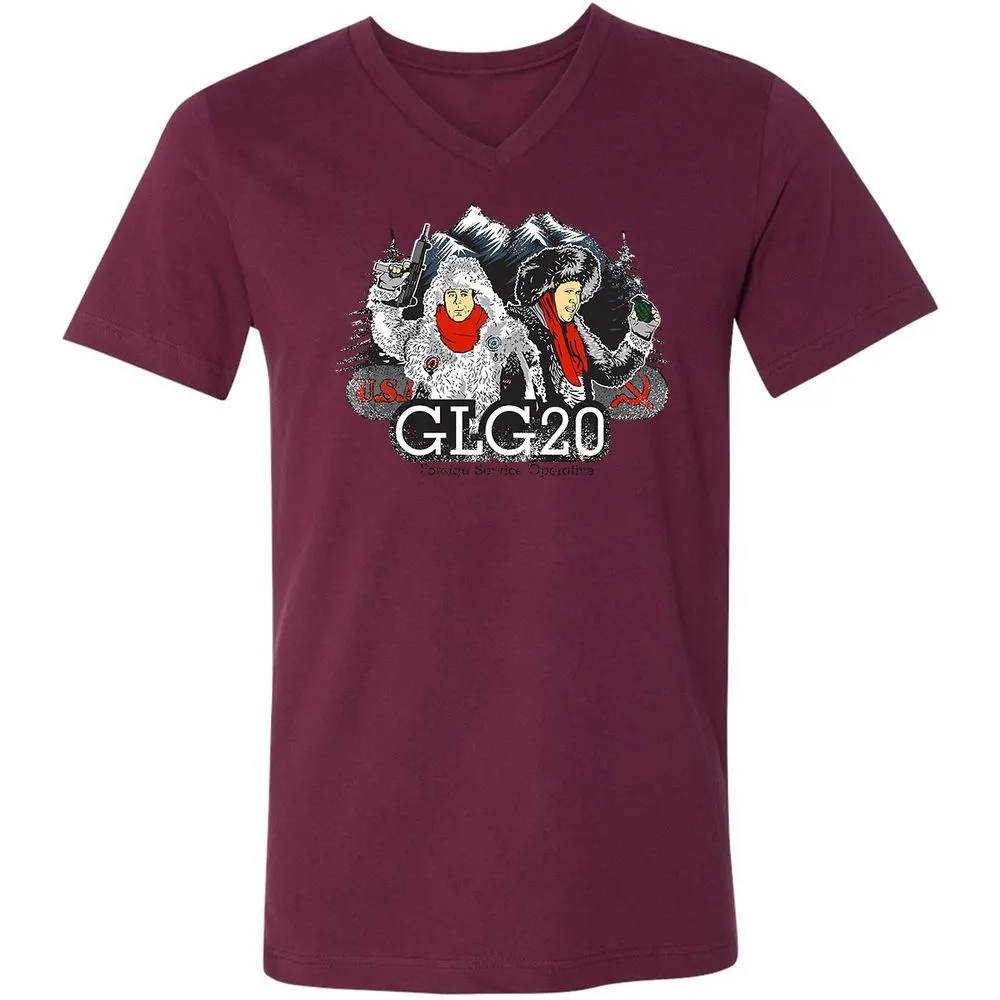 Unisex V-Neck T-Shirt - EQZB5MKD - Maroon - 6