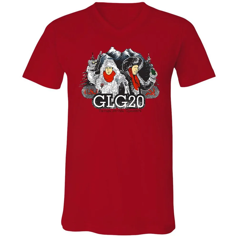 Unisex V-Neck T-Shirt - EQZB5MKD - Red - 3