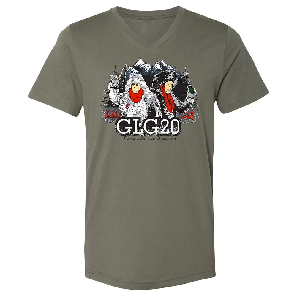 Unisex V-Neck T-Shirt - EQZB5MKD - Military Green - 10