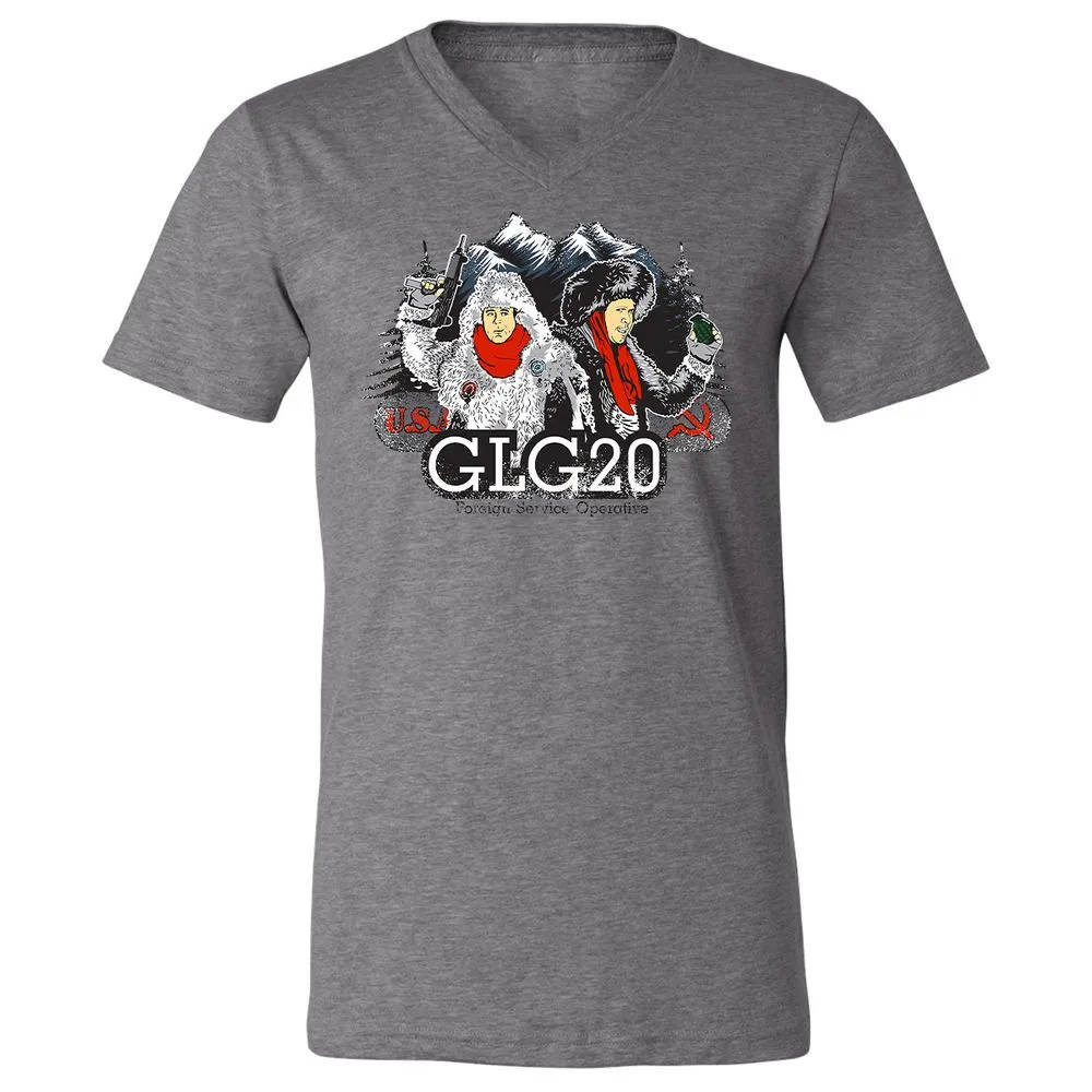 Unisex V-Neck T-Shirt - EQZB5MKD - Deep Heather - 13