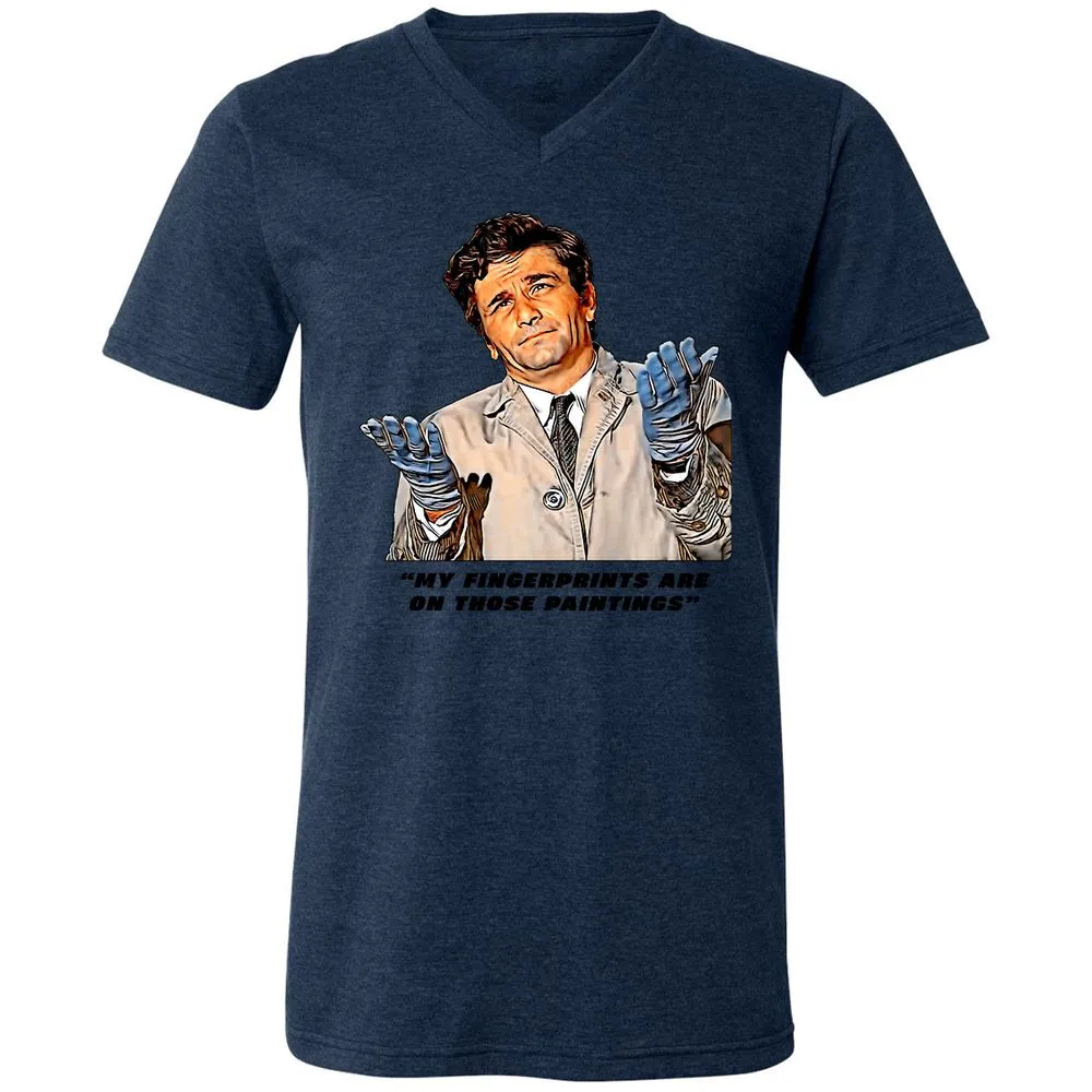 Unisex V-Neck T-Shirt - 3SC8F1JS - Heather Navy - 15