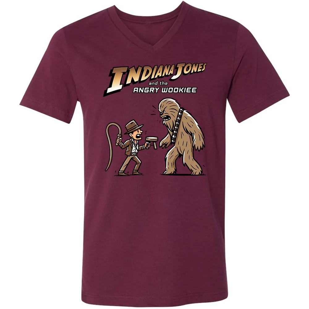 Unisex V-Neck T-Shirt - QVWAJES3 - Maroon - 6