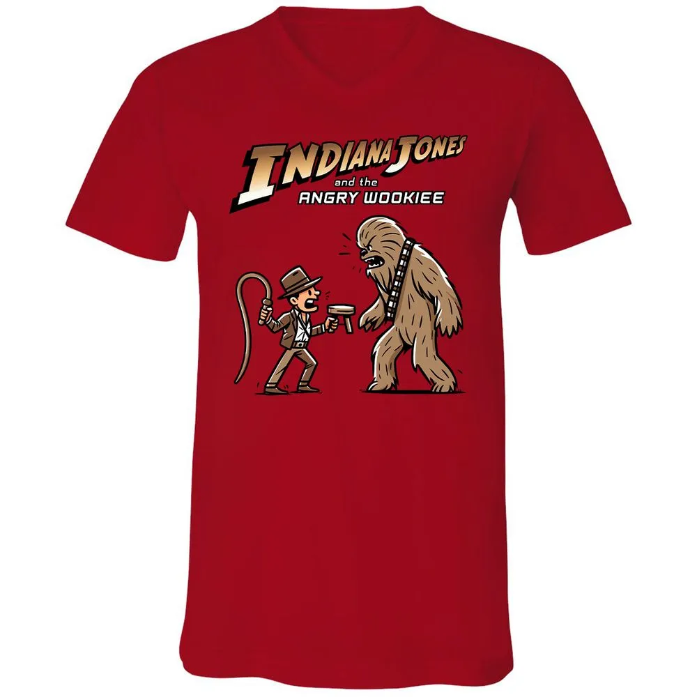 Unisex V-Neck T-Shirt - QVWAJES3 - Red - 3