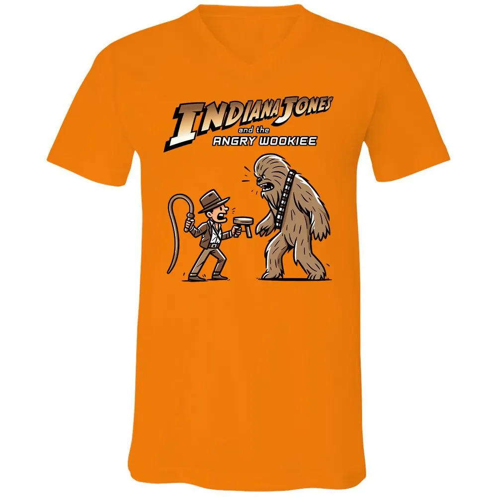 Unisex V-Neck T-Shirt - QVWAJES3 - Orange - 11