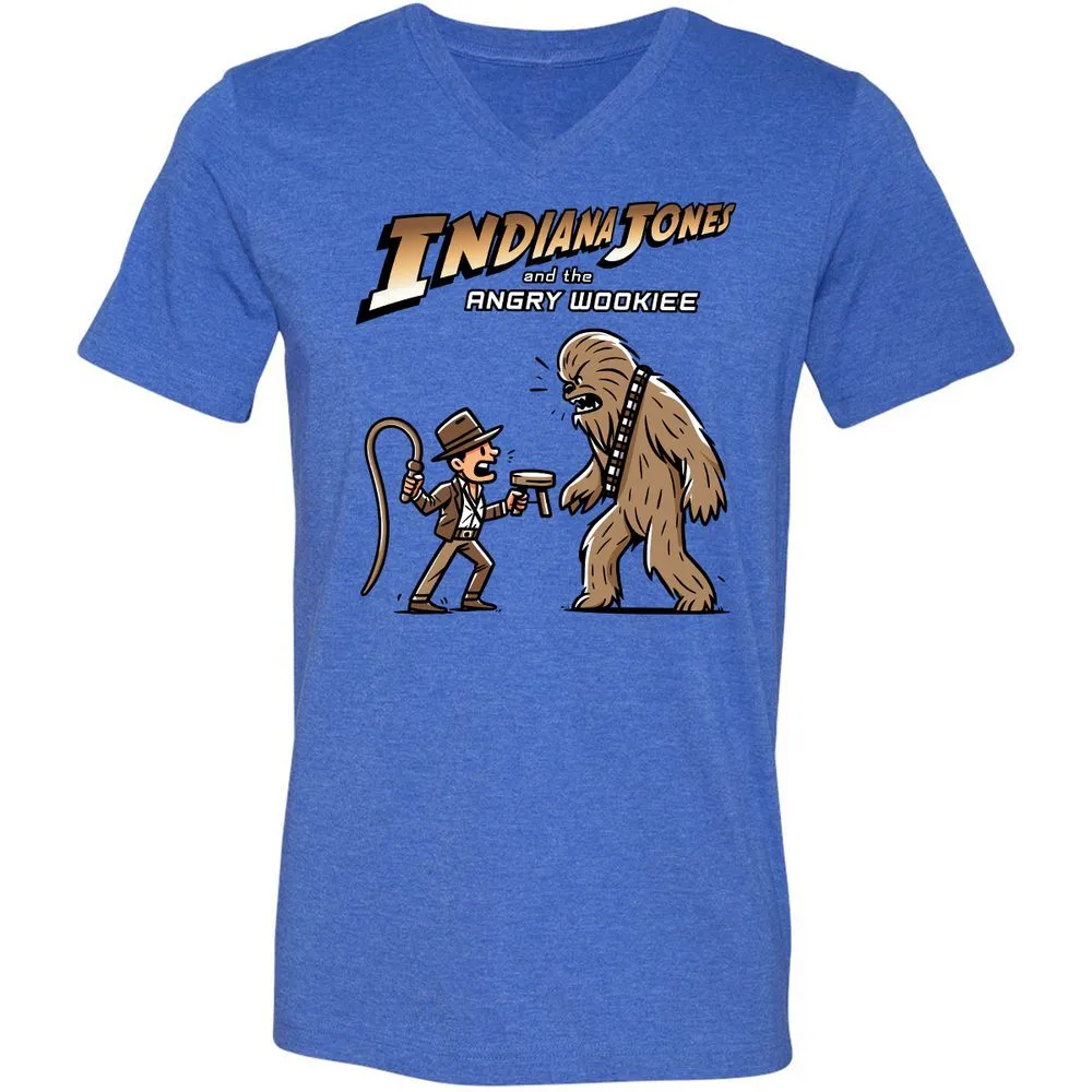 Unisex V-Neck T-Shirt - QVWAJES3 - Heather True Royal - 14