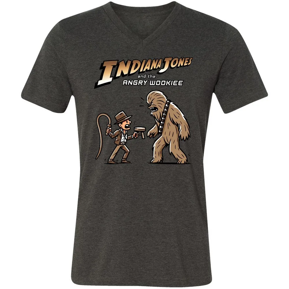 Unisex V-Neck T-Shirt - QVWAJES3 - Dark Grey Heather - 8
