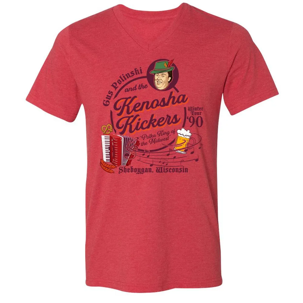Unisex V-Neck T-Shirt - 8R8NYR4Y - Heather Red - 5