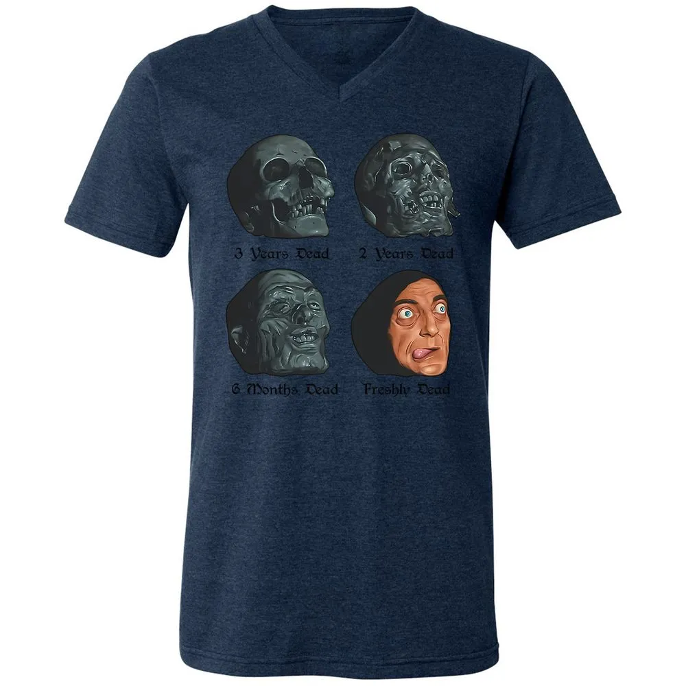 Unisex V-Neck T-Shirt - CAFY47VA - Heather Navy - 15