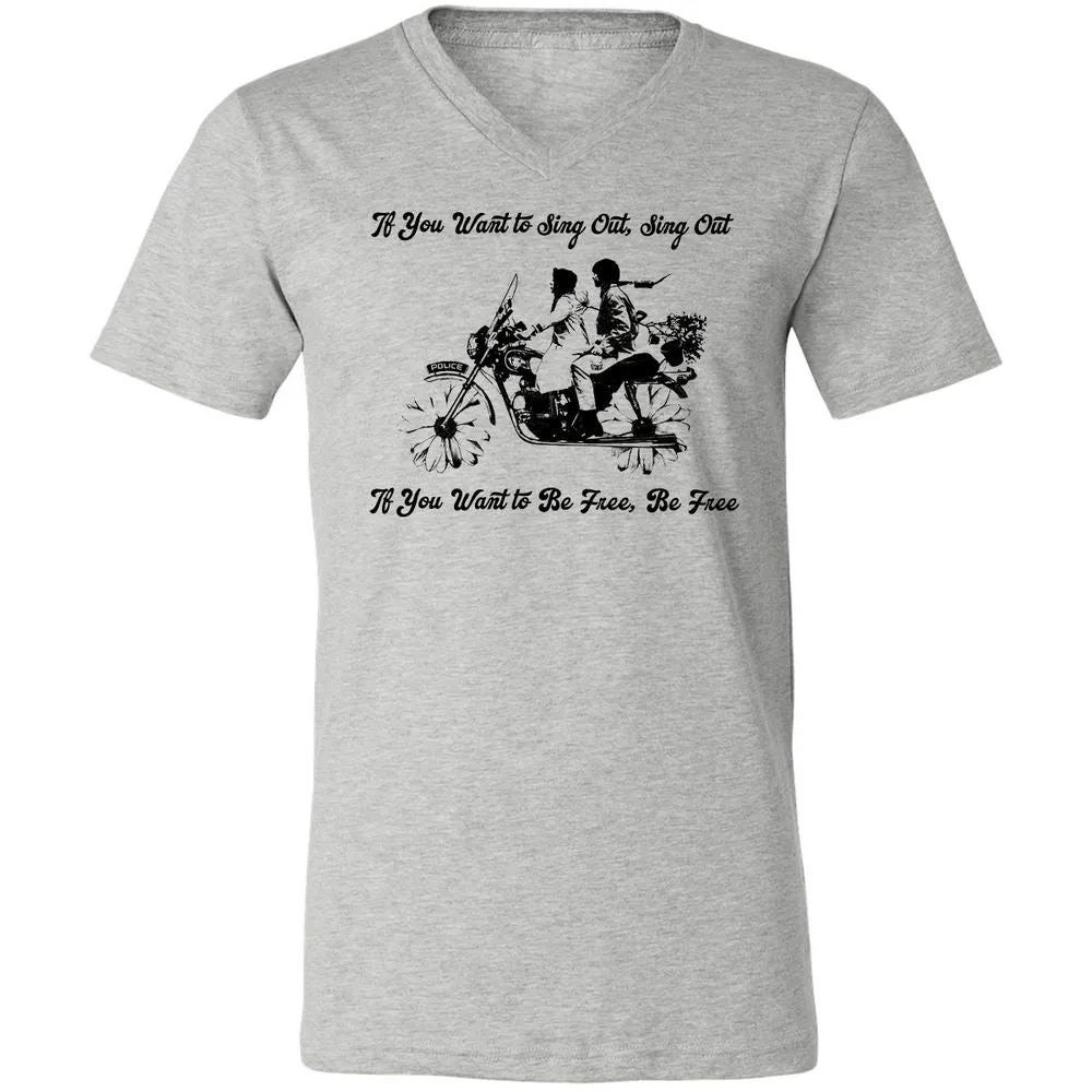 Unisex V-Neck T-Shirt - KY3AED8C - Athletic Heather - 7