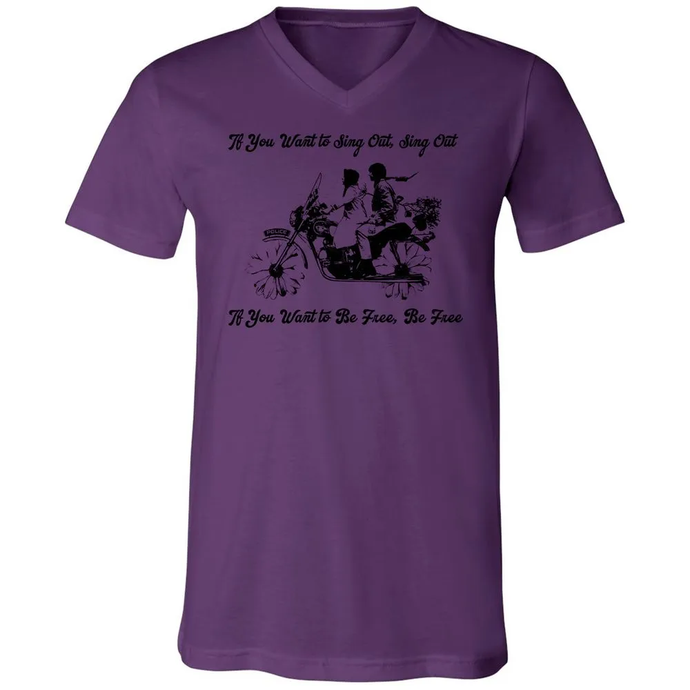 Unisex V-Neck T-Shirt - KY3AED8C - Team Purple - 2