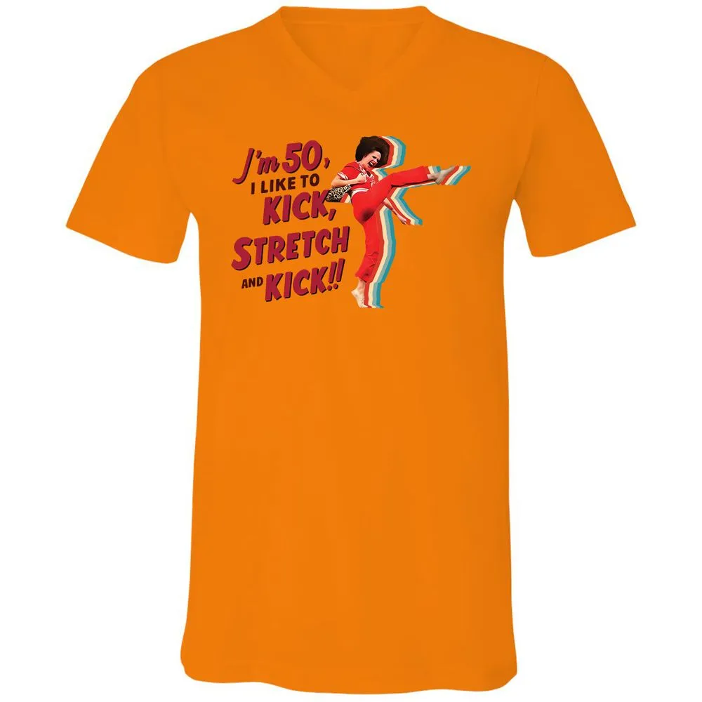 Unisex V-Neck T-Shirt - GGD89GJ1 - Orange - 11
