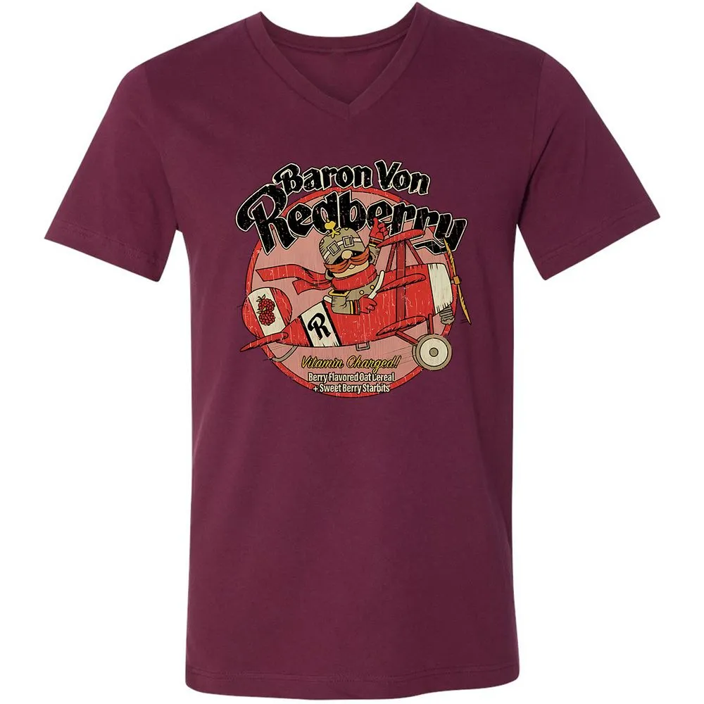 Unisex V-Neck T-Shirt - 1DW7PL7D - Maroon - 6