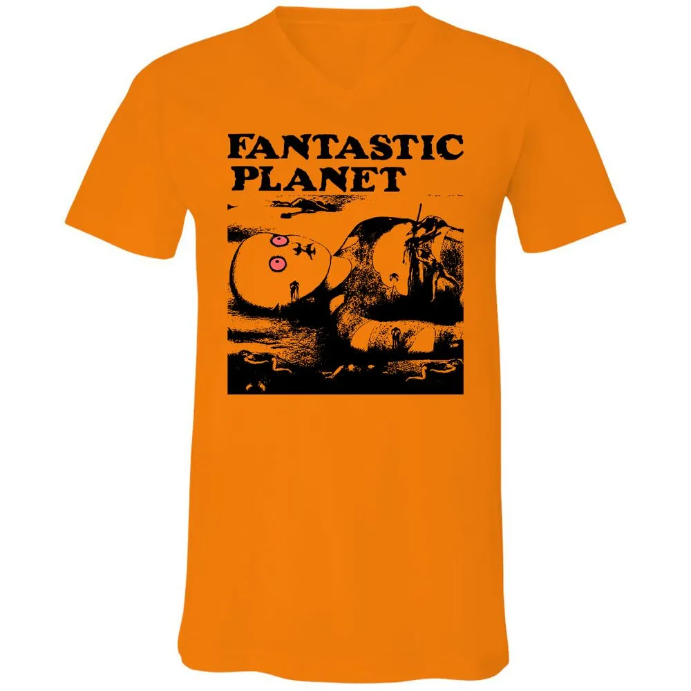 Unisex V-Neck T-Shirt - YMRHKNYJ - Orange - 11