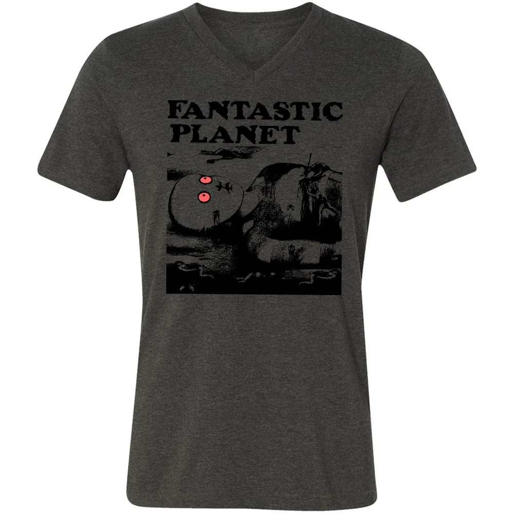 Unisex V-Neck T-Shirt - YMRHKNYJ - Dark Grey Heather - 8