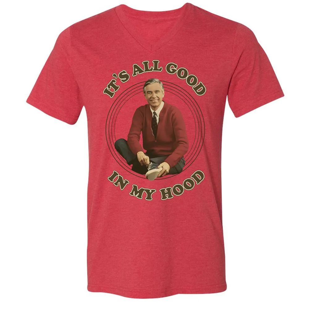 Unisex V-Neck T-Shirt - 9DKUWQ8N - Heather Red - 5