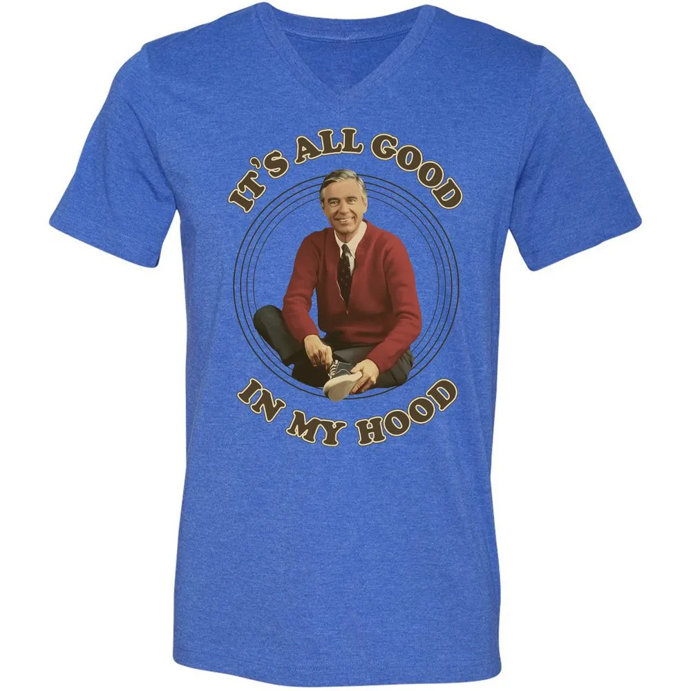 Unisex V-Neck T-Shirt - 9DKUWQ8N - Heather True Royal - 14
