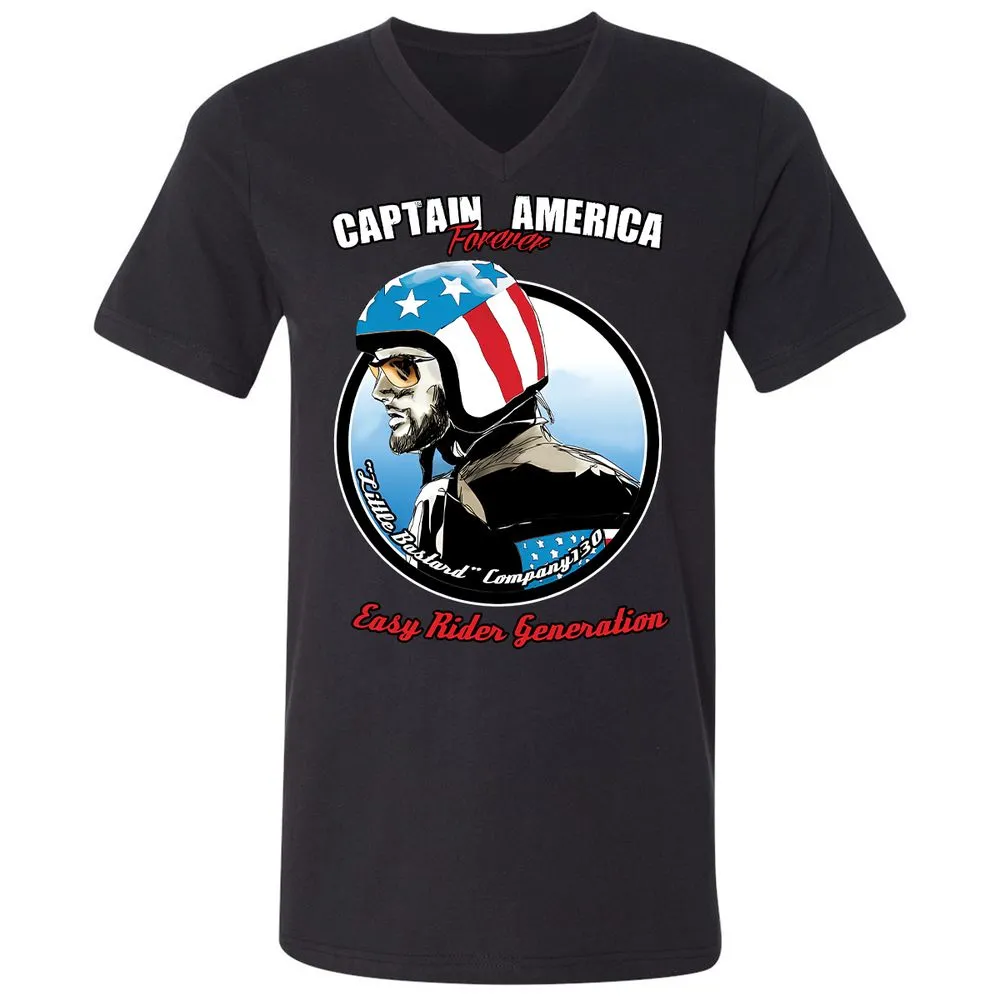 Unisex V-Neck T-Shirt - YNQJ91TR - Black - 16