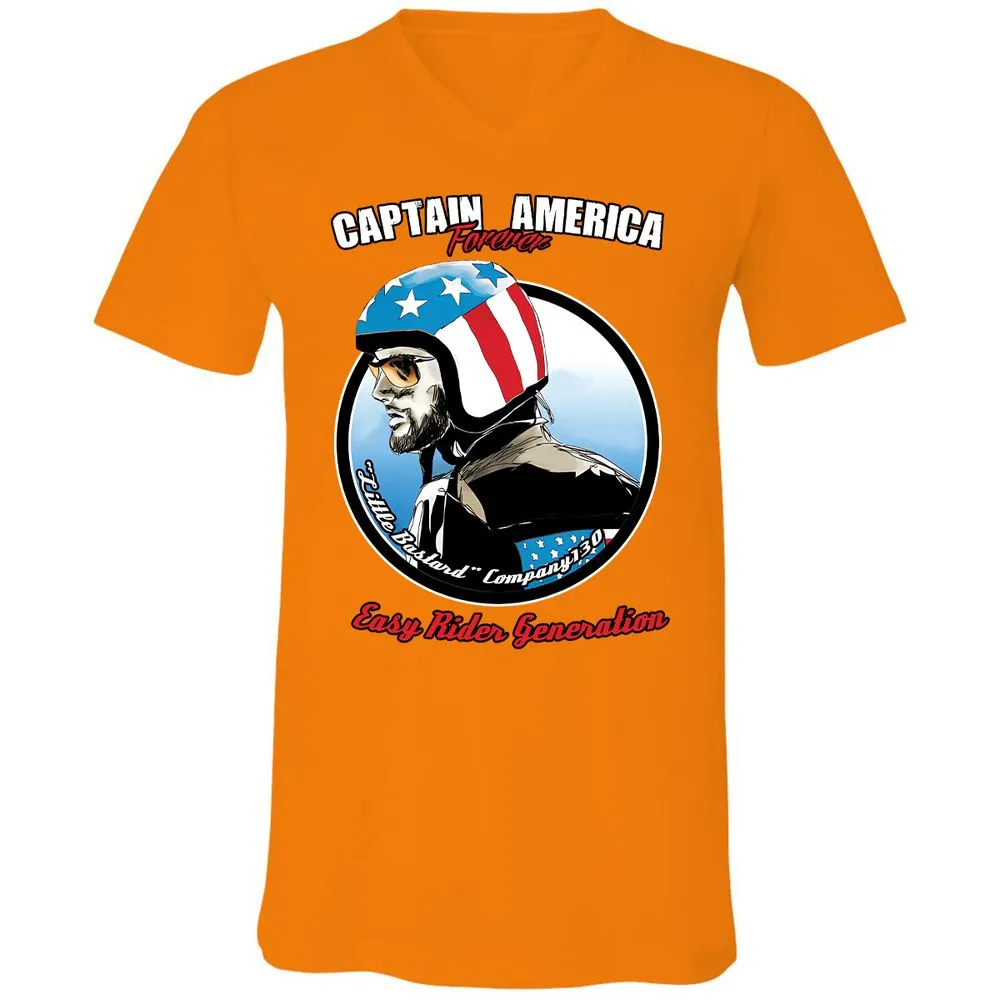 Unisex V-Neck T-Shirt - YNQJ91TR - Orange - 11