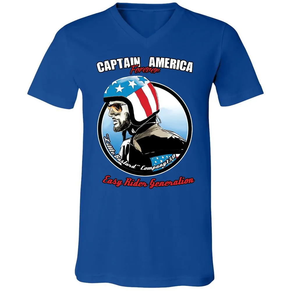 Unisex V-Neck T-Shirt - YNQJ91TR - True Royal - 4