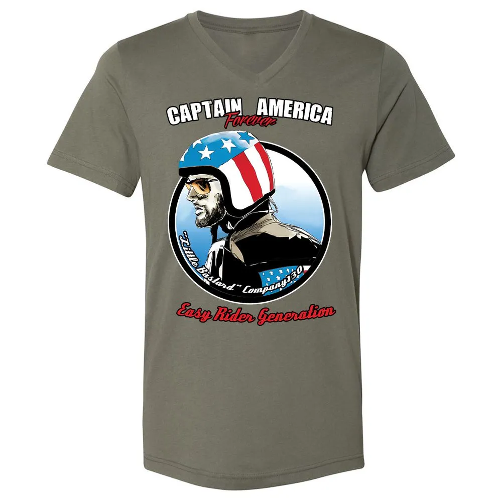 Unisex V-Neck T-Shirt - YNQJ91TR - Military Green - 10