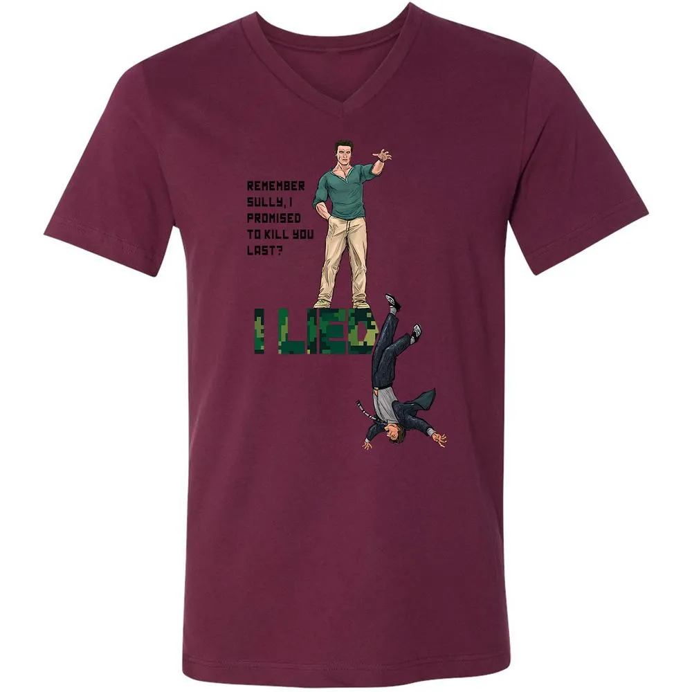 Unisex V-Neck T-Shirt - ZRLKWMX3 - Maroon - 6