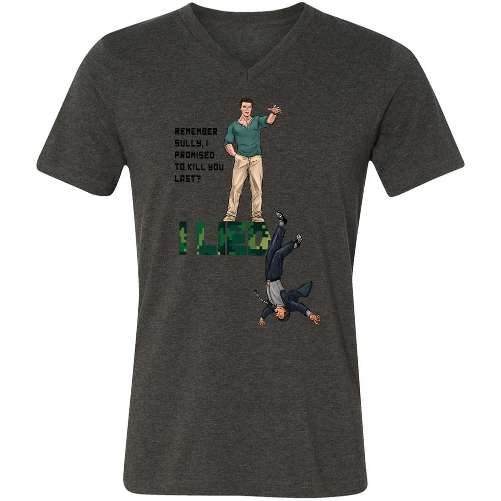 Unisex V-Neck T-Shirt - ZRLKWMX3 - Dark Grey Heather - 8