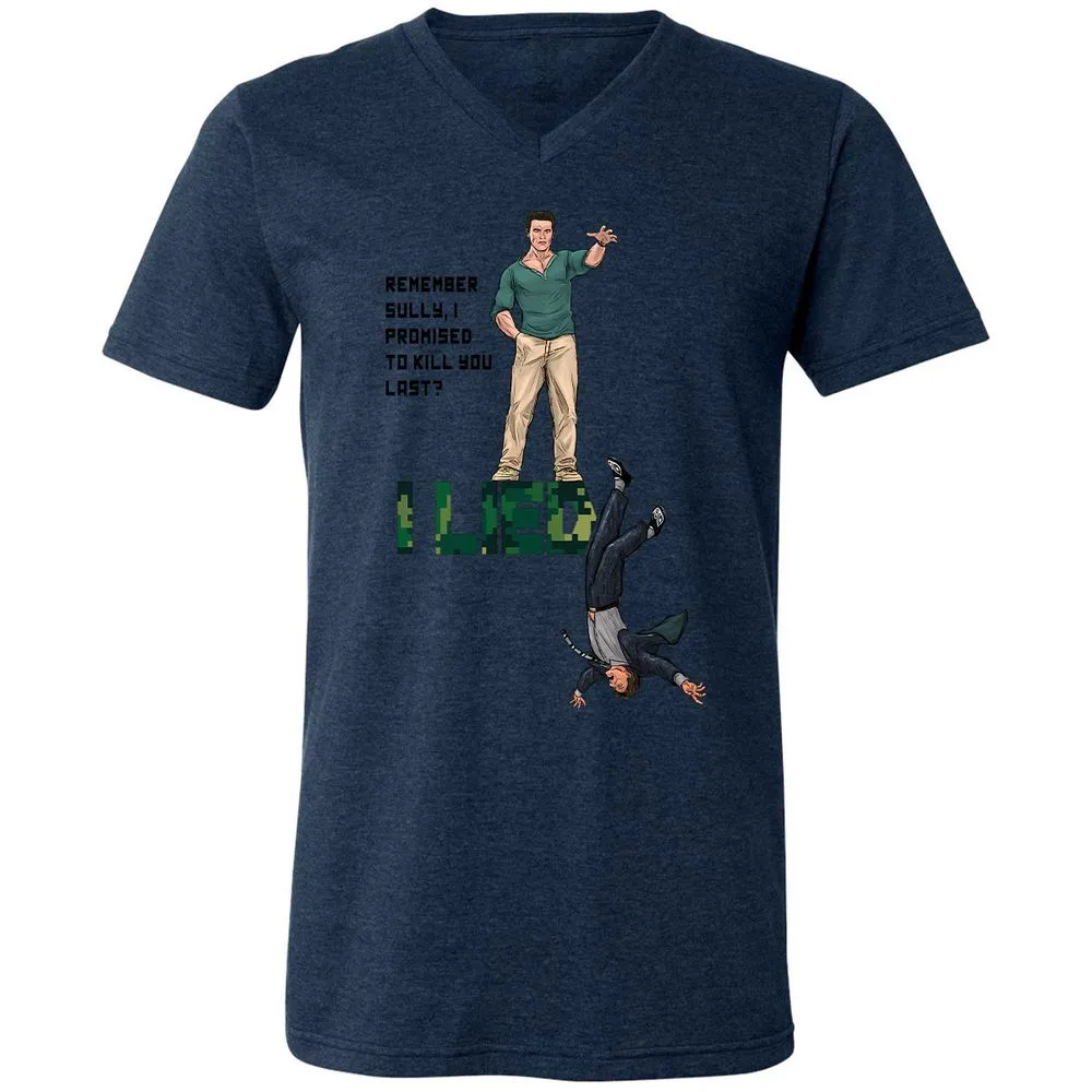 Unisex V-Neck T-Shirt - ZRLKWMX3 - Heather Navy - 15