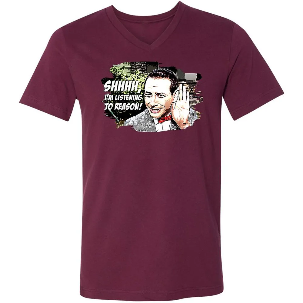 Unisex V-Neck T-Shirt - C4J2TBSS - Maroon - 6