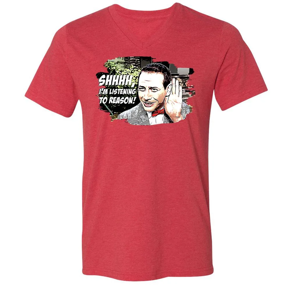 Unisex V-Neck T-Shirt - C4J2TBSS - Heather Red - 5