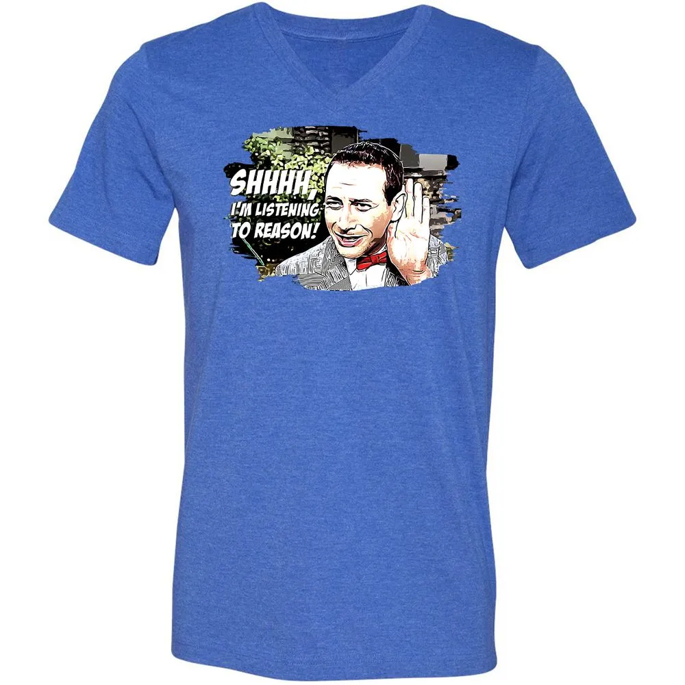 Unisex V-Neck T-Shirt - C4J2TBSS - Heather True Royal - 14