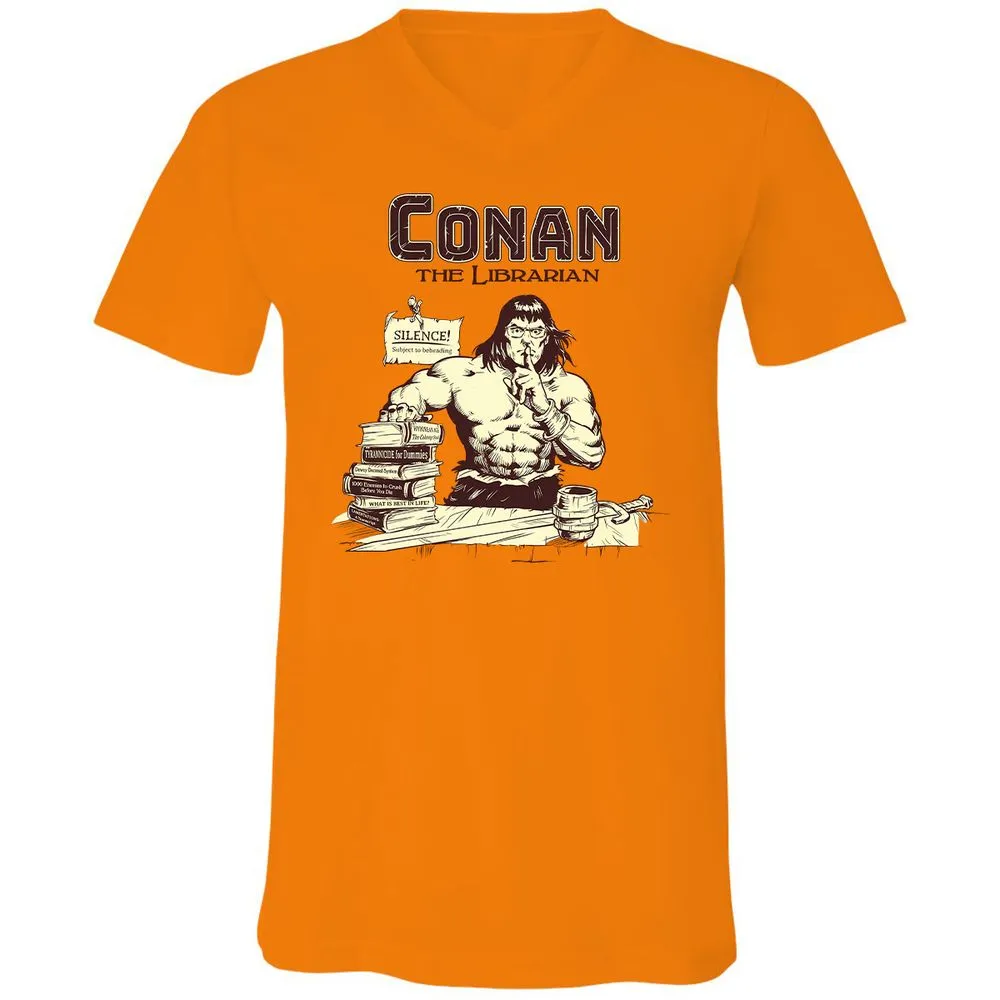 Unisex V-Neck T-Shirt - 9K4YDG1P - Orange - 11