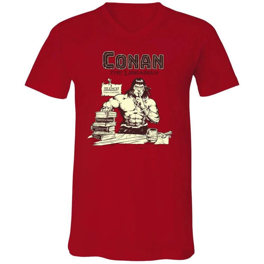 Unisex V-Neck T-Shirt - 9K4YDG1P - Red - 3