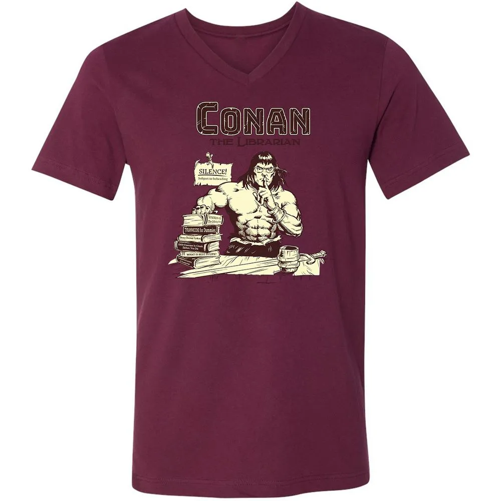 Unisex V-Neck T-Shirt - 9K4YDG1P - Maroon - 6