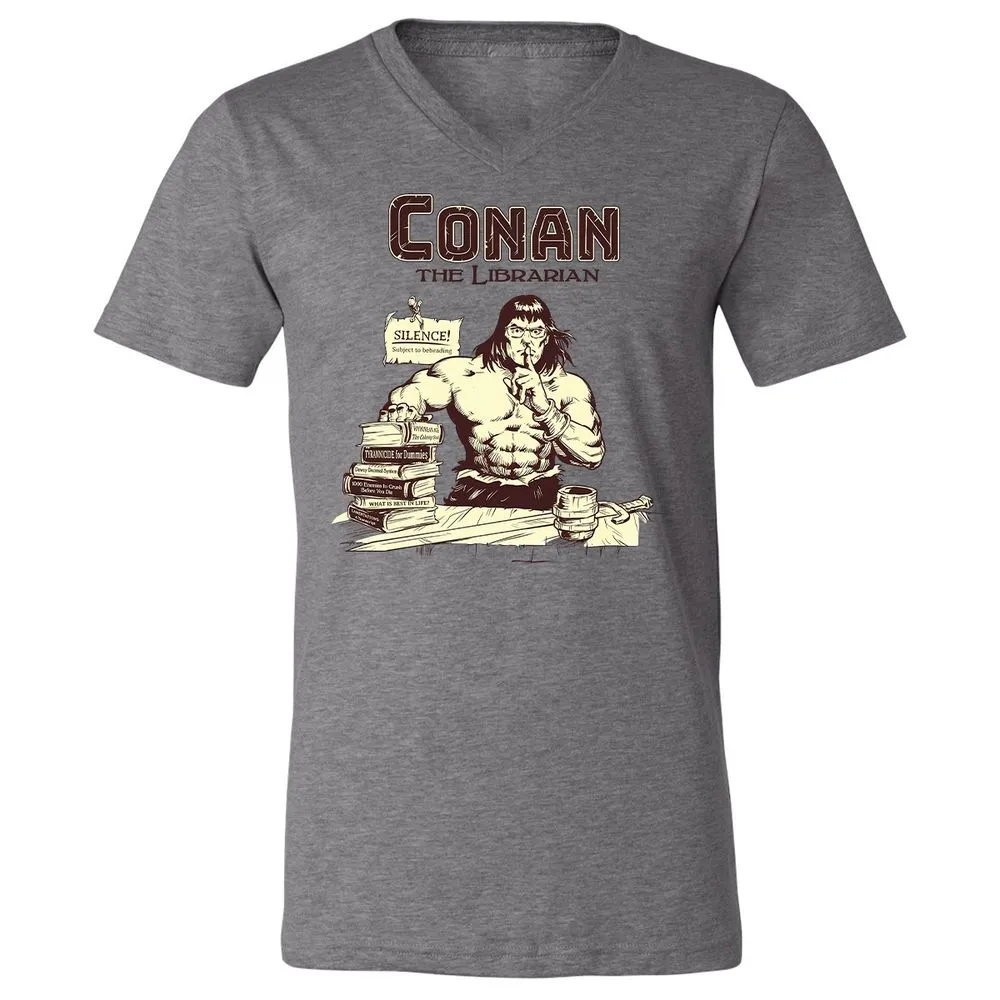 Unisex V-Neck T-Shirt - 9K4YDG1P - Deep Heather - 13